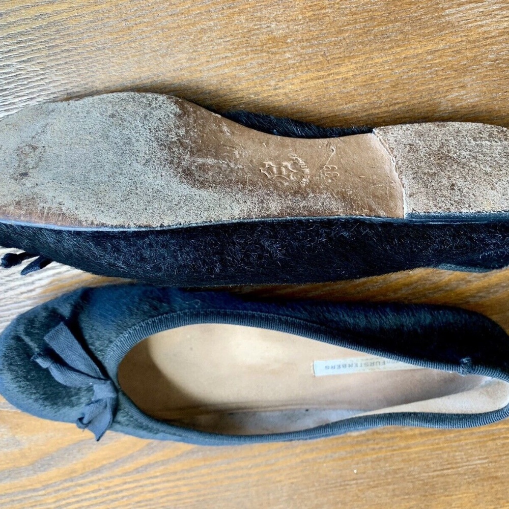 Diane Von Furstenberg calf hair Black Flats with Bow - Picture 5 of 8